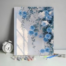 數位油畫 DIY 治癒系填色 丙烯畫 生日禮物, 1個, 畫筆,30*40僅一畫布*顏料