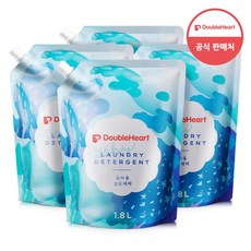더블하트 유아용 섬유세제 리필, 1.8L, 4개