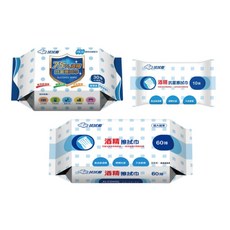 拭拭樂 酒精擦拭巾 食品級酒精 60抽, 1個, 60張