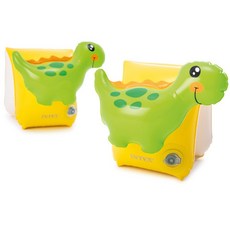 兒童臂圈D8C 5歲內兒童水袖手臂圈 充氣游泳圈 水上用品 游泳 戲水玩具 泳具, 1個, 立體恐龍【五歲內】盒裝