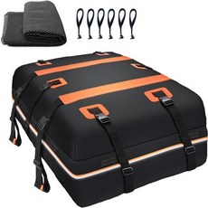 차량용 루프백 130x90x42cm 방수 여행용 짐가방, 1개, 스몰 블랙오렌지 1.15 0.86 0.45m