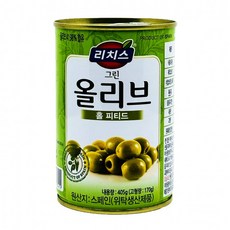 리치스 씨없는 그린올리브 홀 피티드 405g, 1개, 1g
