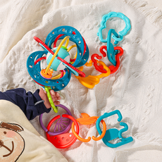 말랑베이비 고리 장난감 손감각 발달 치발기, 말랑볼 치발기 [1개], 1개