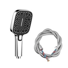 大面板方形三檔增壓蓮蓬頭 11.5x26cm 淋浴場景, 蓮蓬頭+軟管, 1個