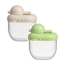 嬰兒奶粉分裝盒 70ml 攜帶方便 輔食盒 綠色 米黃色, 奶茶+果綠, 1個