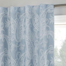 Sun Zero Pedra 페이즐리 자수 100% 총 암막 백 탭 커튼 패널 펄 101.6cm x 160cm40인치 63인치 패널 1개 155262