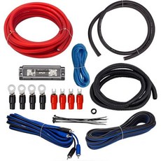 설치 기어별 4 게이지 앰프 배선 서브우퍼 완전 배선 키트 전원 CCA - - 세트 설치용 앰프 터치 - 17피트 RCA 케이블이 키트 길이 접지 소프트 케이블 포함된, 4 Gauge (Dual)_Red