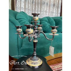 合金玫瑰五頭燭台擺飾，浪漫燭光晚餐裝飾擺件，提升居家品味