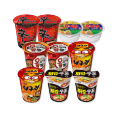 농심 소컵 컵라면 작은컵 세트 모음 5종세트 총 10개 신육오너튀 (신라면x2+육개장x2+오징어짬뽕x2+너구리x2+튀김우동x2)
