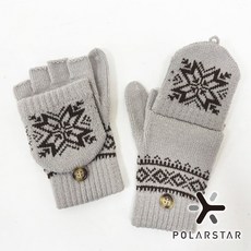 PolarStar 中性雪花翻蓋手套 沙灰 P25637, 1個