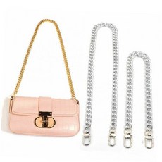 가방 어깨 끈 길이 조절 금속 체인 연결 줄 크로스백 스트랩 교체 패션 액세서리, 1개, 금색_60cm