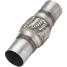 배기 유연관 2.5인치 x 6인치 스테인리스 강철 고강도 이중 브레이드 유연 튜브 전체 길이 10인치, 2''x4''x8'', 1 PC