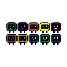 이모스트 네모 캐릭터 다용도 반사스티커, 블랙10매