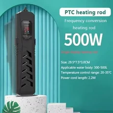 50-1000W SUNSUN PTC 고출력 수조 방폭형 가열 막대 수족관 히터 자동 일정한 온도, 02 US PLUG, 03 Single display 500W
