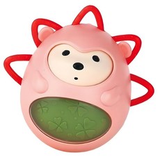 백일선물 호기심 발달놀이용 딸랑 치발기오뚝이 흔들흔들 조카선물 균형놀이 EQ장난감, 1개, 핑크