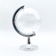 地球儀造型壓克力糖果盒，台灣現貨速發，設計花藝裝飾小物收納盒，婚禮活動糖果盒, 銀色