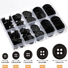 다용도 흑백 단추 셔츠 정장, 1세트, 검정색 100개입