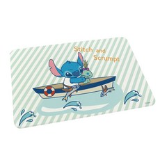 迪士尼 Disney 硬式珪藻土地墊 60x39 硅藻土 腳踏墊 防潮 矽藻土DN0004, 1個, 捕魚史迪奇