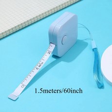 휴대용 테이프 측정 소프트 눈금자 가죽 자동 개폐식 옷 체중 감량 신체, 5. Square-Blue, A. 1PC 1.5m(60Inch), 1개