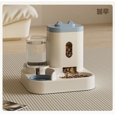 훈스토어 반려동물 반자동 급수식기 강아지 고양이 밥그릇 물그릇, 1개, 블루