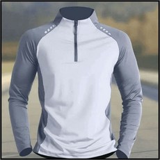 남성 속건 긴팔 티셔츠 봄 가을 캐주얼 아웃도어 긴팔티 루즈핏 반집업 하이넥 트레이닝 상의 RSH