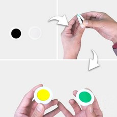 JL매직 [KC인증] 고급형 레인보우칩(2개짜리) 칩을 비벼주면 색깔이 바뀌는 신기한 마술 장기자랑마술 도구, 1세트, 해법영상 제공, 초급