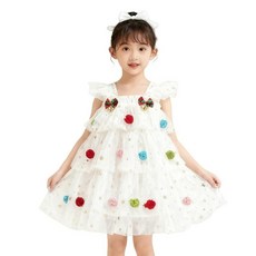 ZOMOZO 산타 코스프레 어린이 드레스 크리스마스 트리 나무 가장 원피스 귀엽다 의상 키즈 아기 옷 소녀 튈 투투 스커트 부드러운 소매 없음 걸스 연출복 73 80 90