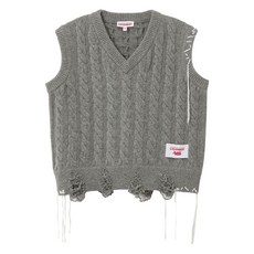 찰스제프리러버보이 케이블 니트 프린지 베스트