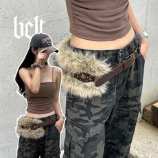 [보헤미안퍼포인트] 퍼 감성 벨트 / 퍼디테일보헤미안벨트