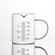 트래블앤쿡 슬림 내열유리 계량컵 눈금 비커, 1개, 250ml