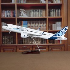 飛機模型 帶輪子帶燈仿真飛機模型1:80原型機空客A320民航客機禮品收藏擺件 航模客機 仿真原型機 航空模型, 1個, 標配版（帶輪子不帶燈）