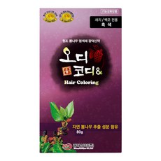 [오디코디] 오디코디앤 80g (파우치형) 뽕나무추출성분 함유 염색약, (새치/백모용) 흑색, 1개