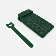 벨크로 케이블 타이 T형 탈부착 찍찍이 밴드 20P, 녹색, 20개