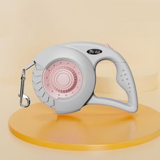 리치모리 자동 잠금 반려견 리드줄, 1개, 그레이핑크