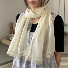 블루씨티 로맨틱 레이스 무지 컬러 롱 스카프