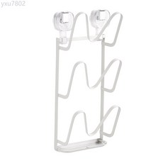 吸盤鍋蓋架壁掛式免打孔廚房置物架多功能收納架菜板架多層砧板架, 1個, 白色-三層鐵藝鍋蓋架【吸盤式】