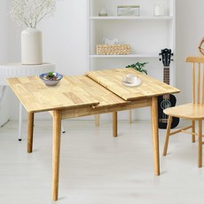 可伸縮折疊餐桌 實木 家用小戶型, 原木色