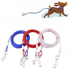 튼튼한 대형견 와이어 리드줄 6mm 5m 목줄 산책용품 jun+918Ax, 6mmx5m_실버