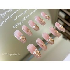 Whisper Nails 鈴蘭京枝穿戴甲美甲片，純手工指甲片，隔日達快速出貨, 1個, XS