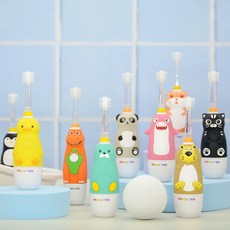 메가텐 싱글팩 캐릭터소닉 360도 리뉴얼 리필모 어린이 유아 음파 전동칫솔 본품, 1개, 리필모 소프트, 부엉이