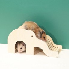 햄스터 집 은신처 식빵굴 계단 사다리 케이지 용품 하우스 박스 놀이터 우드 코끼리, 코끼리 하우스, 1개