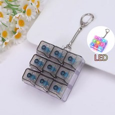 치프몰 기계식 키보드 투명 키캡 LED 열쇠고리 9캡, 1개, 검정색