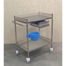 의료용카트 서빙 스테인레스 트롤리 웨건 수술실 장비 50x40x86(2인치휠), 초두꺼운 304 단일 포함 66x44x86cm, 1개, 기본 색상