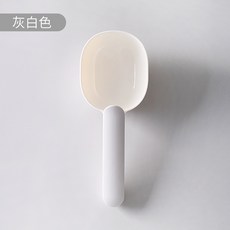 台灣現貨 夾式飼料勺 寵物飼料勺 廚房勺 食物鏟 飼料鏟 糧食鏟 糧食勺 撞色寵物鏟 飼料湯匙, 灰白色, 1個
