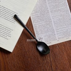 臺灣*出貨 ins風黑色餐具刀叉勺高顏值不鏽鋼西餐牛排家用小衆高檔勺子叉子, 1個, 鈦黑系列 - 甜品小勺