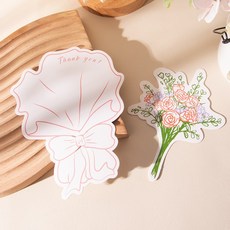 花束造型感謝卡 生日祝福卡片 鬱金香 玫瑰 鈴蘭, 30包