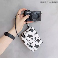 디카파우치 파우치 카메라가방 가로형 스타일 가죽, 1개, PU 핸드헬드 가죽 제브라 패턴 손목 스트랩