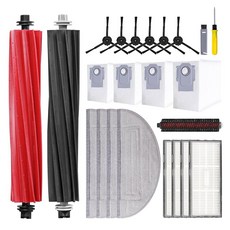 로보락 S7 MaxV 울트라 로봇 청소기와 호환되는 23개의 PCS 교체 부품 측면 브러시 6개 헤파 필터 4개 먼지 봉투 청소 1개 메인 2개 걸레 패드 공구 2개, 1 S8 Pro Ultra Replacement Par