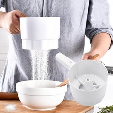 約翰家庭百貨 電動快速麵粉篩 1mm孔徑 細膩篩粉 輕鬆省力 濾網 篩網 篩子 篩麵粉器 蛋糕工具, 1個