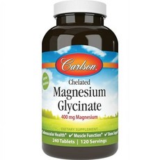 칼슨 킬레이트 마그네슘 글리시네이트 400 MG 240 정 Carlson CHELATED Magnesium Glycinate, 1개, 240정